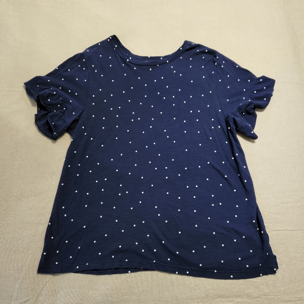 Old Navy, Navy and White Poka Dots Top | size L